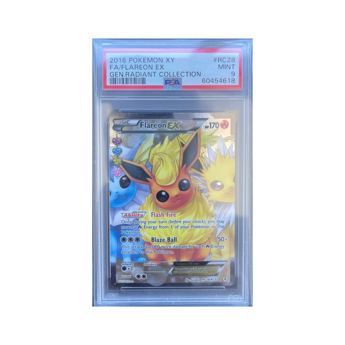 PSA 9 Flareon RC28/RC32 Radiant Collection