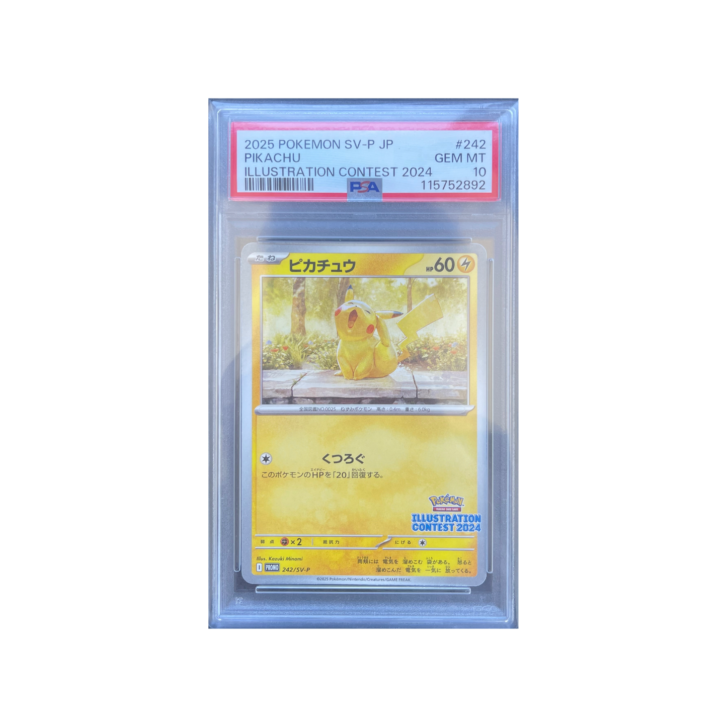 PSA 10 Pikachu 242/SV-P 2024 Illustration Contest (JP)