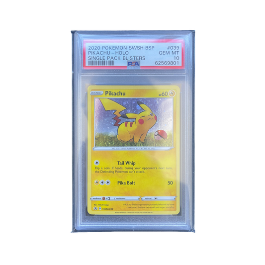 PSA 10 Pikachu Holo SWSH039 Single Pack Blisters